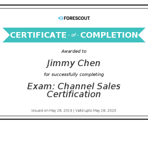 ForeScout_Channel Sales Certification(Jimmy Chen)20190528