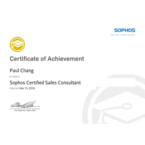Sophos-Certified-Sales-Consultant-Paul-Chang