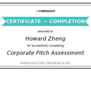 Howard Zheng_Corporate Pitch Assessment_Certificate