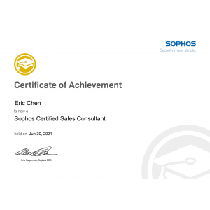 Sophos Certified Sales Consultant_Eric Chen